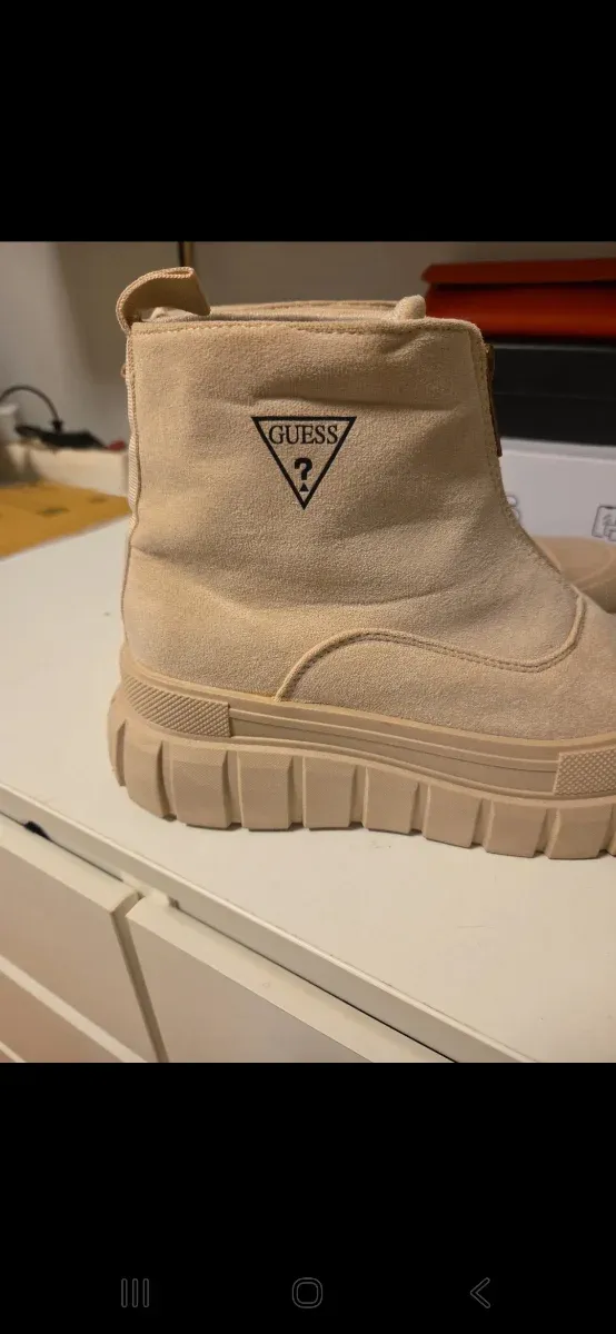 Botines Guess Beige Cremallera