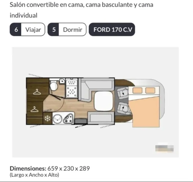 Se vende autocaravana Ford Benimar Tesoro 483 2019