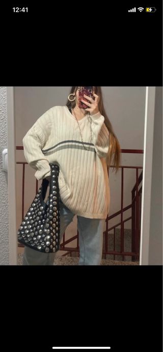 Jersey Vintage Beige/Gris Talla M