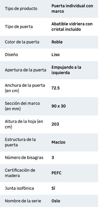 Puerta vidriera Oslo Nature Roble izquierda