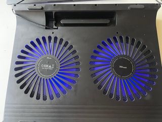 Base Trust Azul Dual Ventilador ordenador portátil