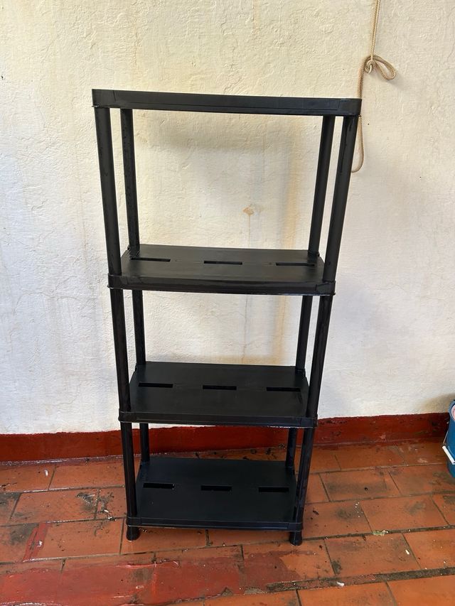 Estantería Plástico Negra 4 Baldas