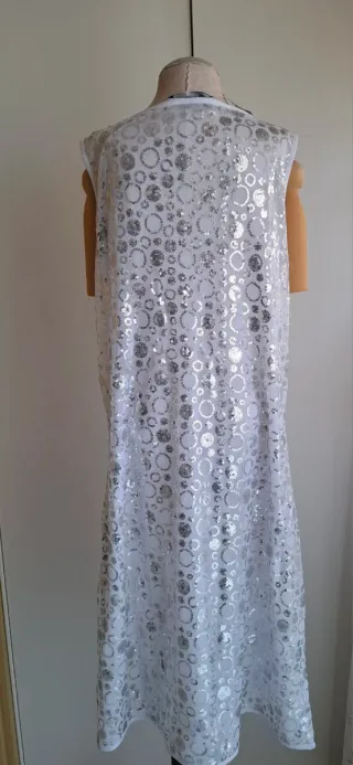 Abito by Calypso H Paillettes Argento Bianco
