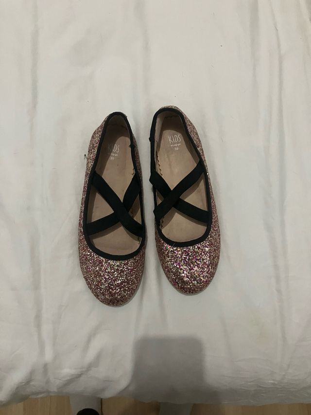 Zapatos purpurina niña talla 35