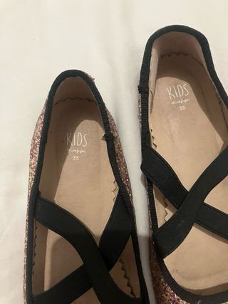 Zapatos purpurina niña talla 35