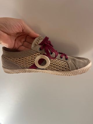 Zapatillas Aro Talla 37 Beige/Rojo