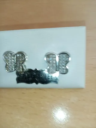 Pendientes Plata 925 forma Mariposa y circonitas