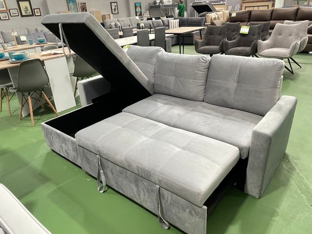 CHOLLO! Sofá cama gris con almacenaje + envíos