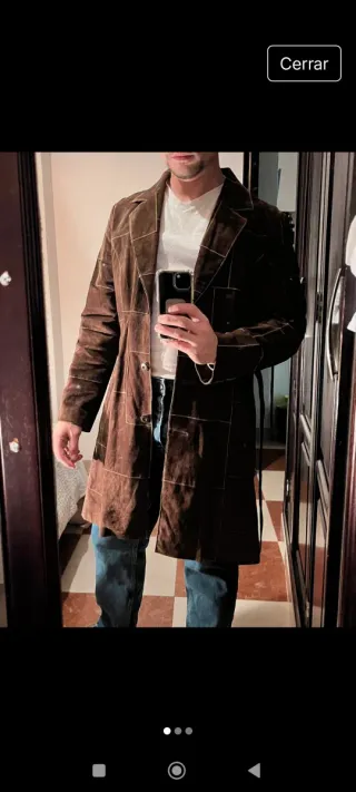 Gabardina hombre marrón ajustada