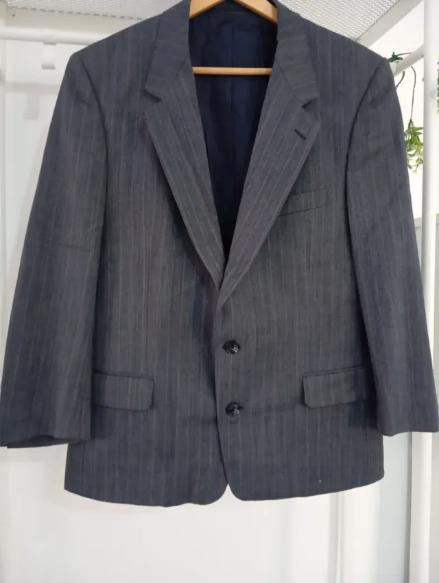 Blazer de rayas gris hombre