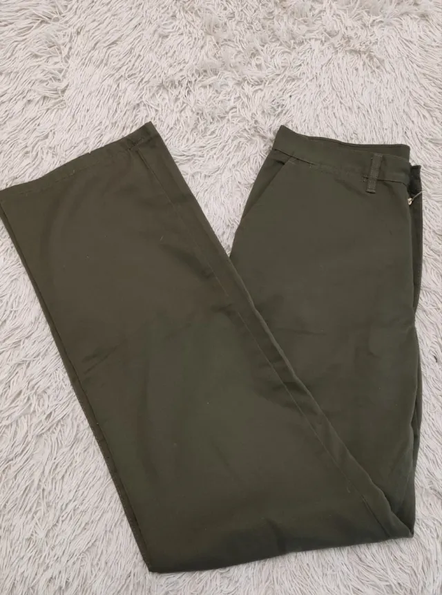 Pantalón recto mujer verde