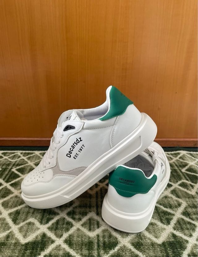 Scarpe uomo bianche e verdi n. 40