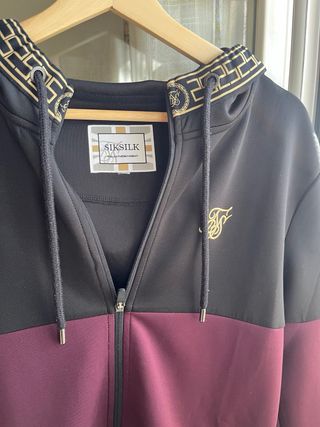 Sudadera SikSilk Talla M Negra y Morada