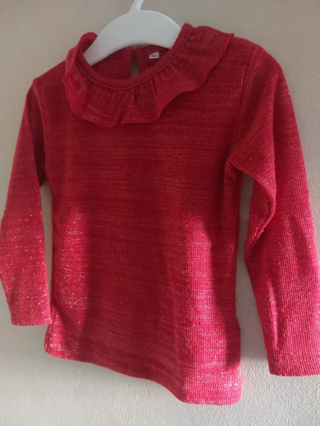 Completo bimba natalizio 2 anni rosso e nero