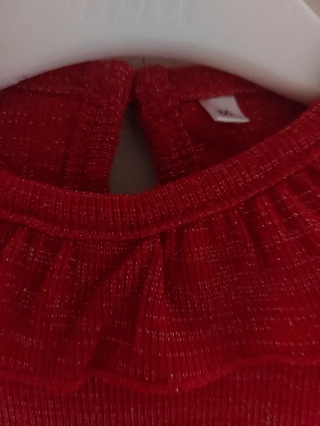 Completo bimba natalizio 2 anni rosso e nero