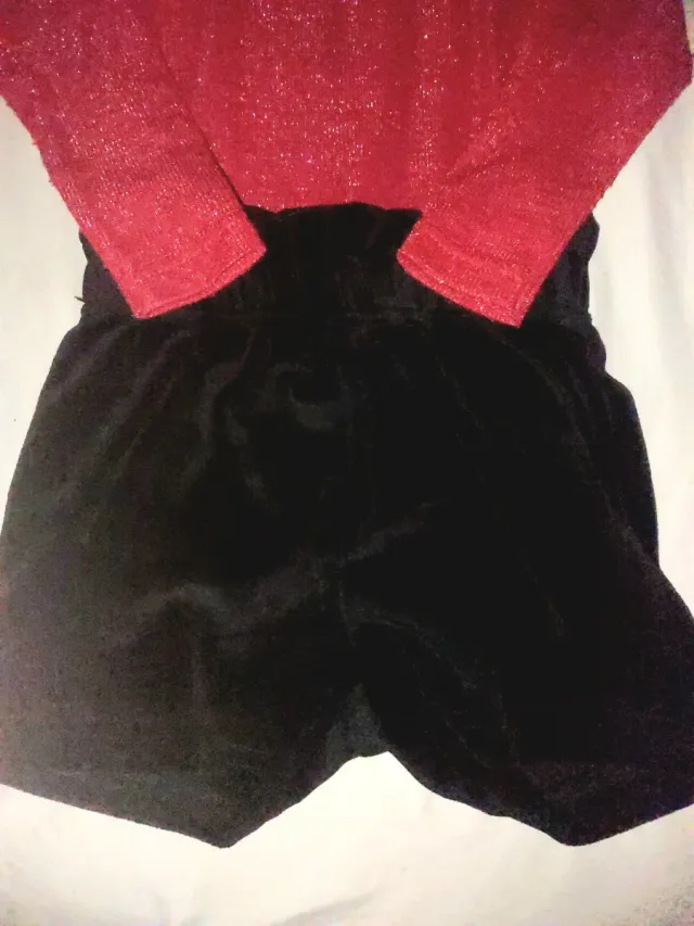 Completo bimba natalizio 2 anni rosso e nero