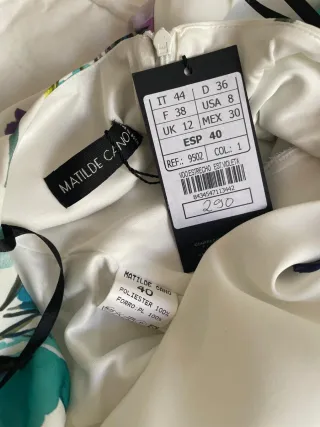 Vestido Matilde Cano floral Talla 40 Nuevo