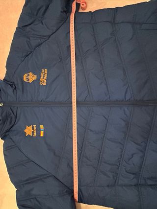 Abrigo Valencia Basket hombre azul y naranja