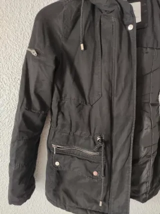 Chaquetón Pelo Bershka Negro Mujer