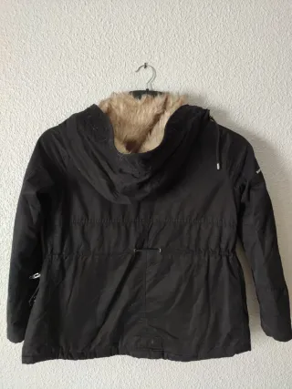 Chaquetón Pelo Bershka Negro Mujer