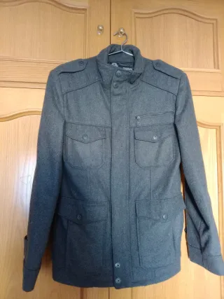 Cazadora de lana hombre gris