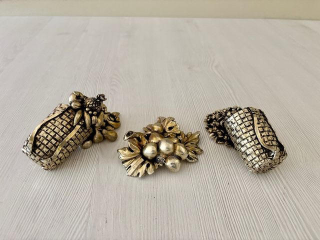 Conjunto de figuras bañadas en plata vintage