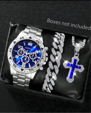 Conjunto Reloj pulsera y Cadena Cruz