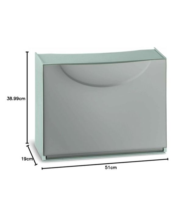 Zapatero plástico cinza e verde