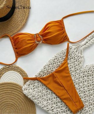 Bikini Shein Naranja con Aro
