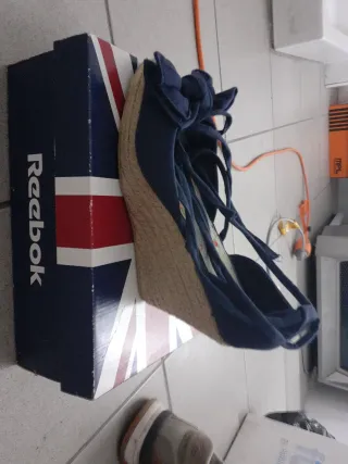 Tacones Mujer Beige y Azul