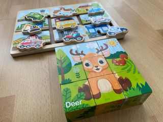 Lote 2 Puzzles Madera Bebé