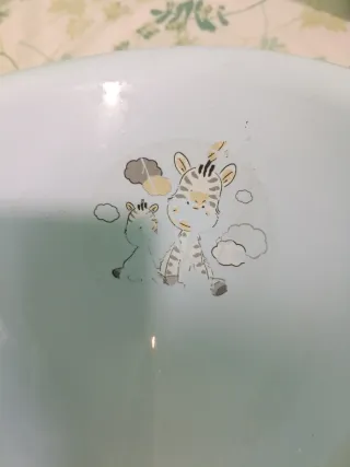 Asiento bañera bebé azul cebra