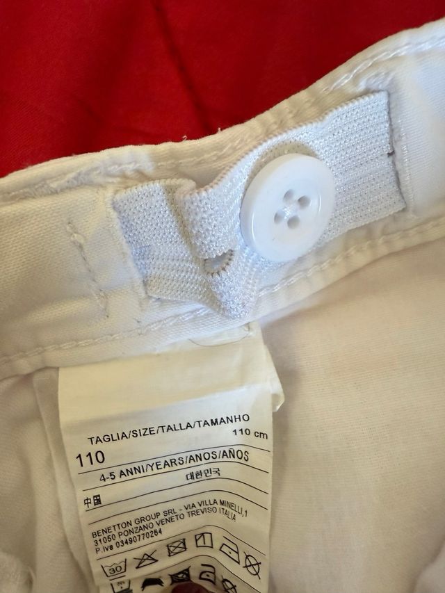 Pantalón corto Benetton blanco T4-5 (110cm)