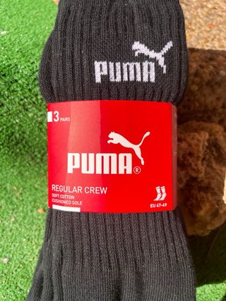 3 Pares Calcetines Negros Puma Talla 47-49