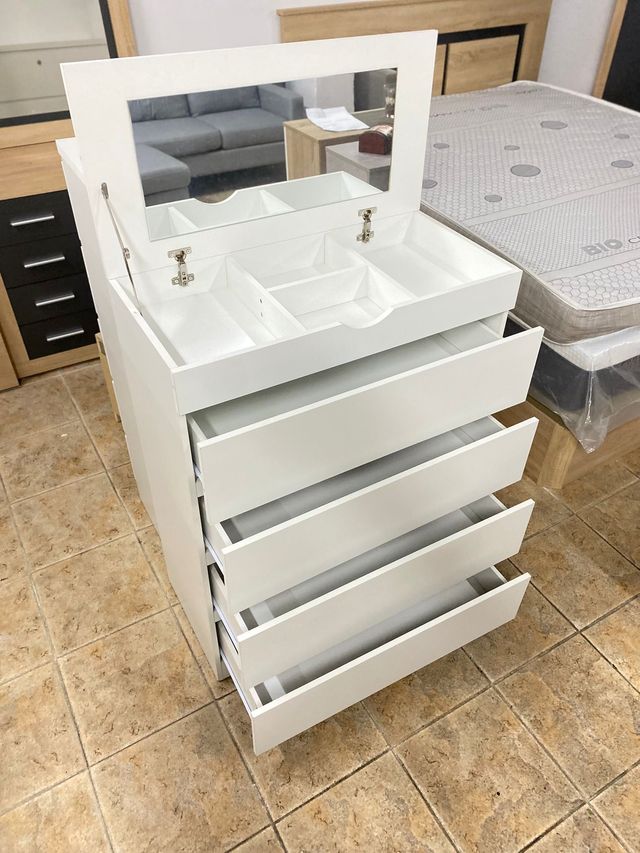 Comò con specchio bianco NUOVO