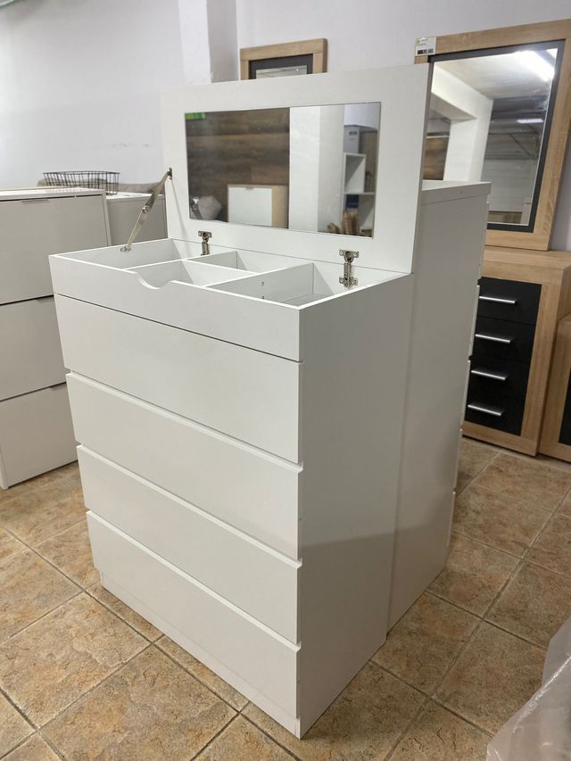 Comò con specchio bianco NUOVO