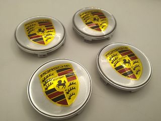 4 centros de llantas PORSCHE 68MM plata