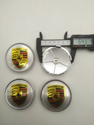 4 centros de llantas PORSCHE 68MM plata
