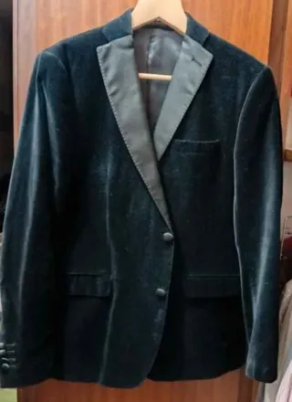 Blazer terciopelo negro smoking traje fiesta 56