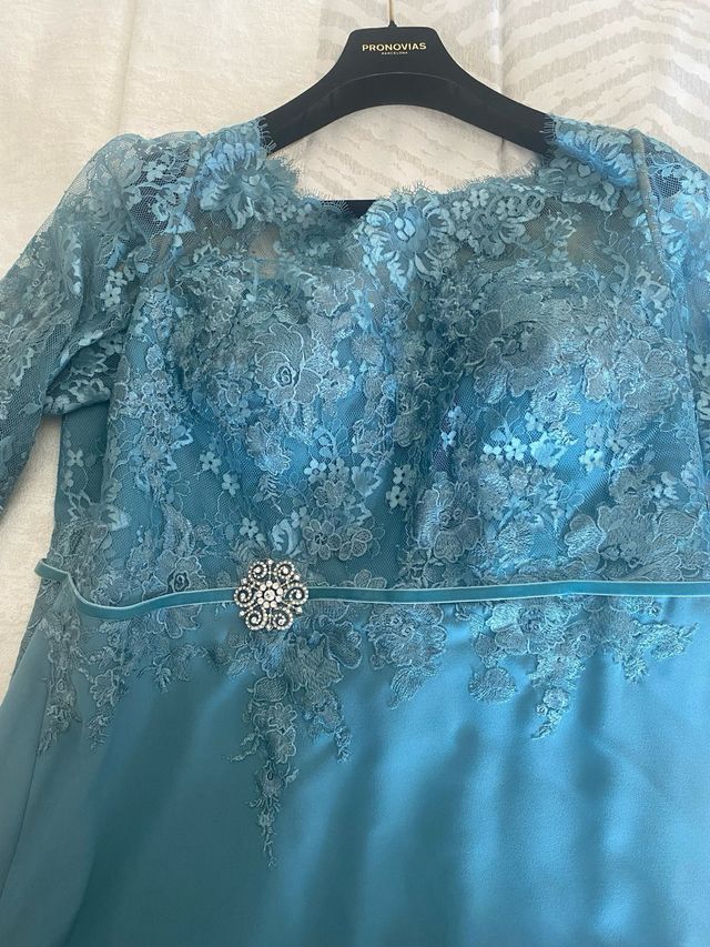 Vestido Pronovias Verde Azul Talla 52