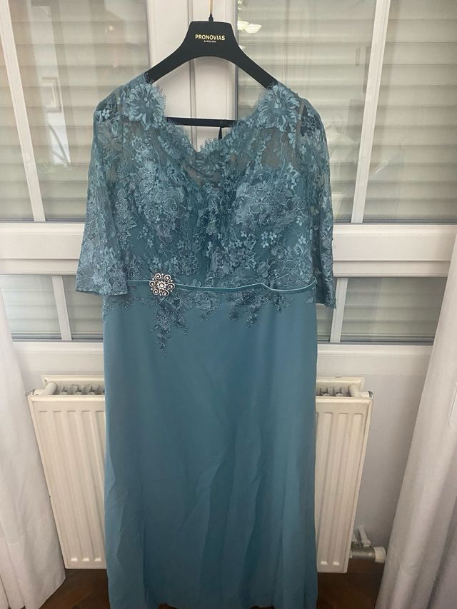 Vestido Pronovias Verde Azul Talla 52