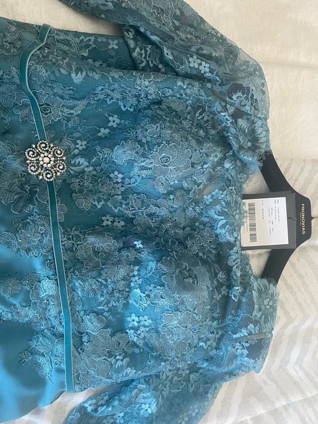 Vestido Pronovias Verde Azul Talla 52