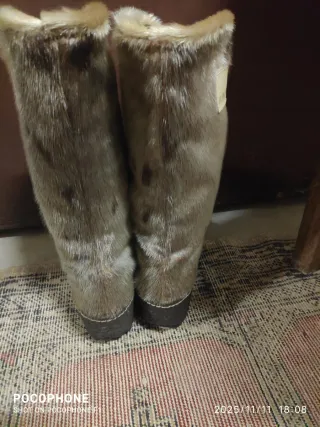 Stivali Diadora donna pelliccia beige/marrone