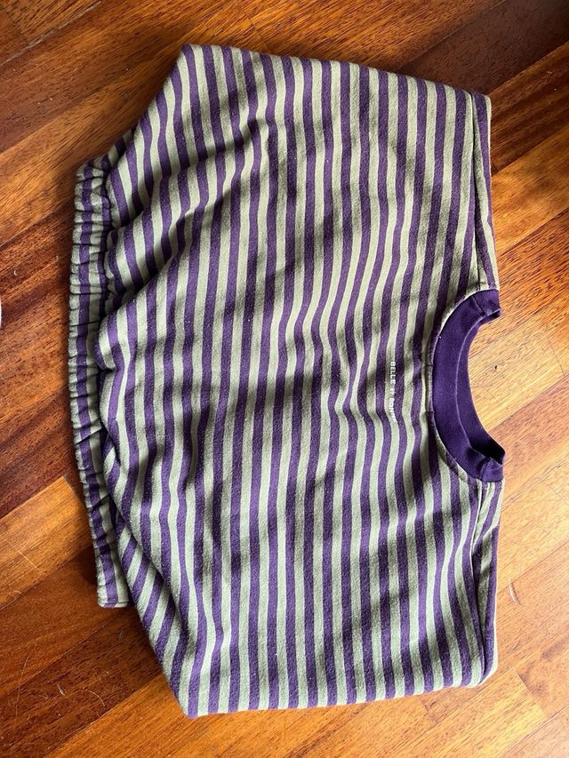 Felpa a righe verde e viola, taglia XS/S