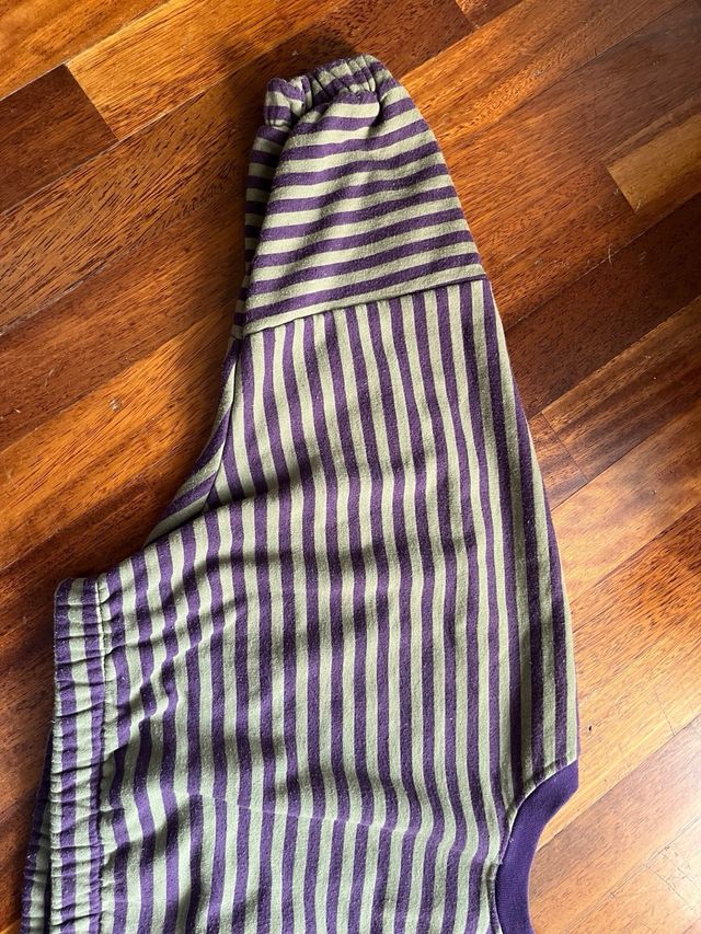 Felpa a righe verde e viola, taglia XS/S