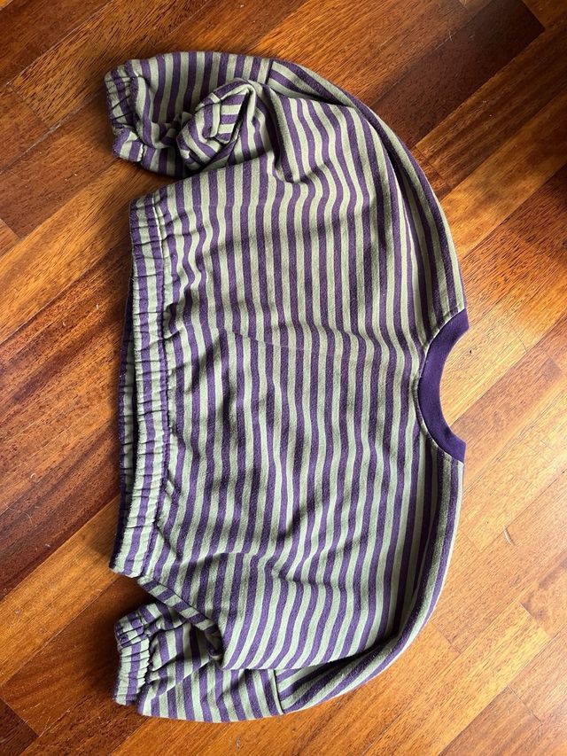 Felpa a righe verde e viola, taglia XS/S