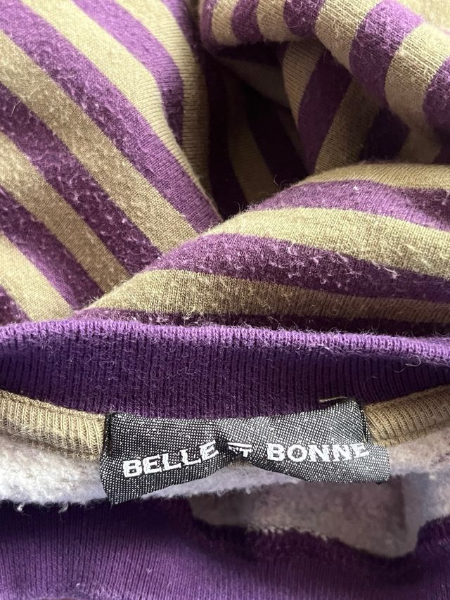 Felpa a righe verde e viola, taglia XS/S