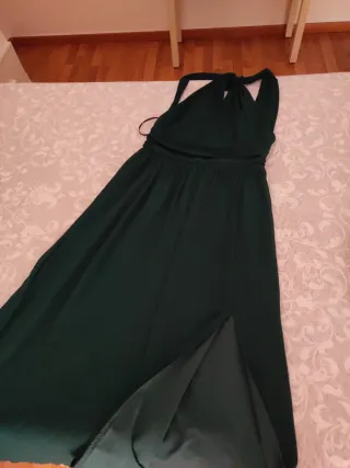 Vestido fiesta verde oliva talla M