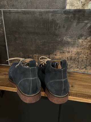 Botines de piel azul talla 40