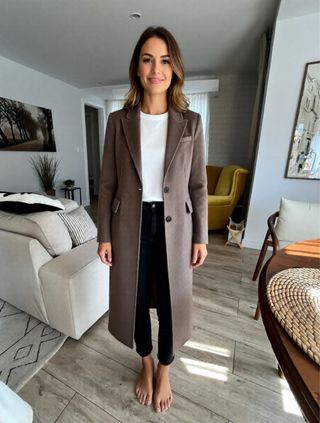 Abrigo largo lana Mango marrón como nuevo